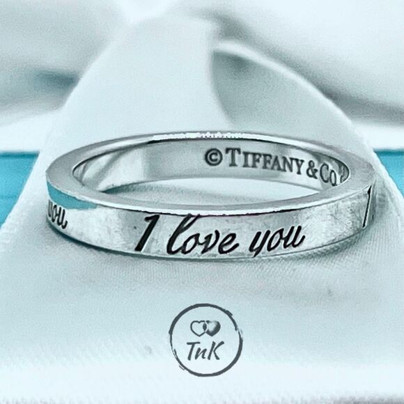 Tiffany & Co. Retired Notes "I Love You" Ring - Sterling Silver - 4.75 - Picture 1 of 15